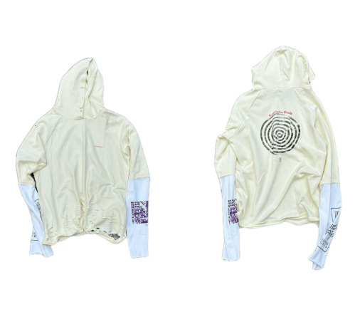 Men's Jackets Undercover 06ss Distressed Wormhole Swirl Rot Hooded Sweatshirt
