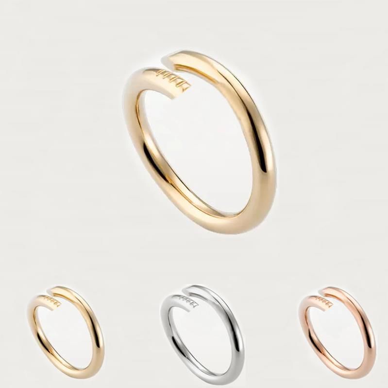 Designer Nail Ring Luxury Jewelry diamond Rings For Women Titanium Steel Alloy Gold-Plated Process Fashion Accessories Never Fade Not Allergic