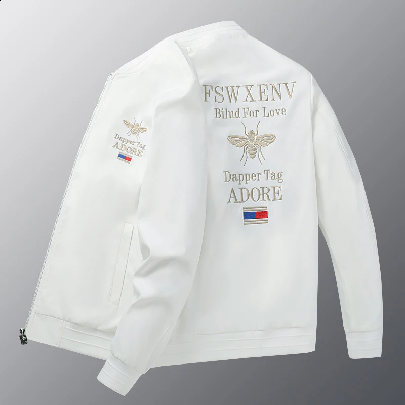 NASA GISS Autumn and Winter Mens Jacket Korean ChinaChic Trendy Baseball Little Bee Embroidery Youth Fashion 251129