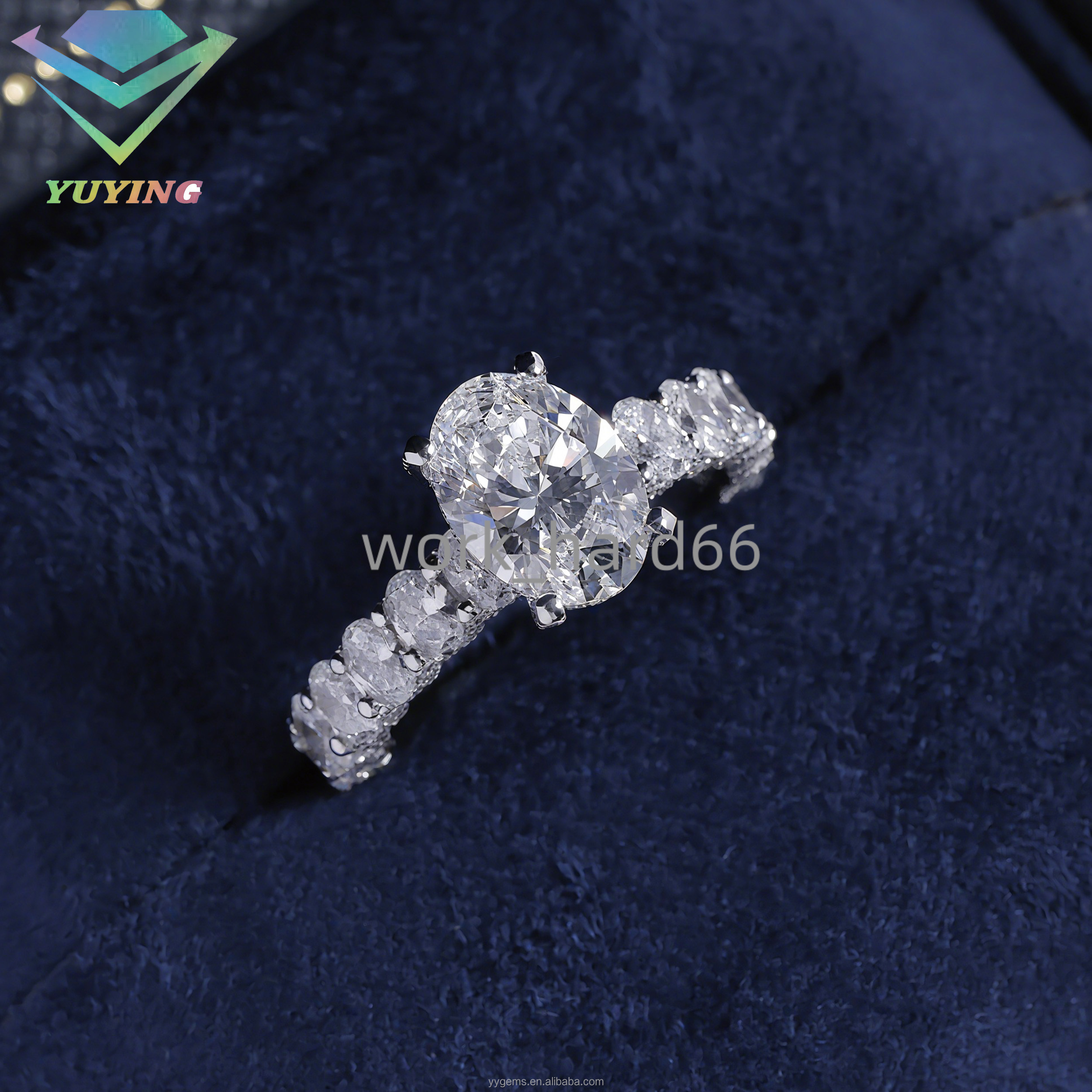 Real 18K Gold CVD Lab Diamond D VVS Oval Cut IGI Certificated Diamond Ring for Women Wedding/Anniversary Fine Jewelry Design