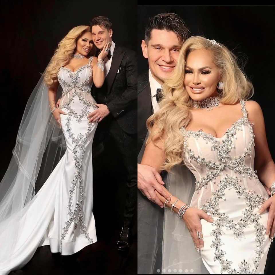 Sparkly Mermaid Wedding Dress Crystal Spaghetti Strap Veil Bride Dresses Sexy Pearls Sweep Train Bridal Gowns Customized
