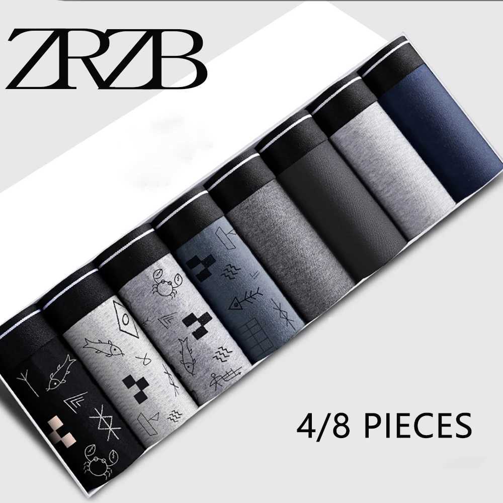 4/8 Pieces Men Boxer Shorts Mens Panties Male Underpants Calzoncillos Calecon Soft Cotton Sexy 3D Pouch Underwear Larger SizeT251211