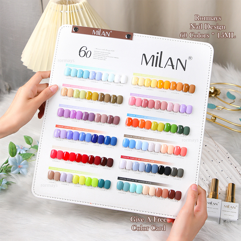 Rormays New Makaron gel Polishing 60PCS Varnish gel Summer Solid Light Lasting UV LED Color Nail Salon gel Primer Finish Kit Wholesale Factory
