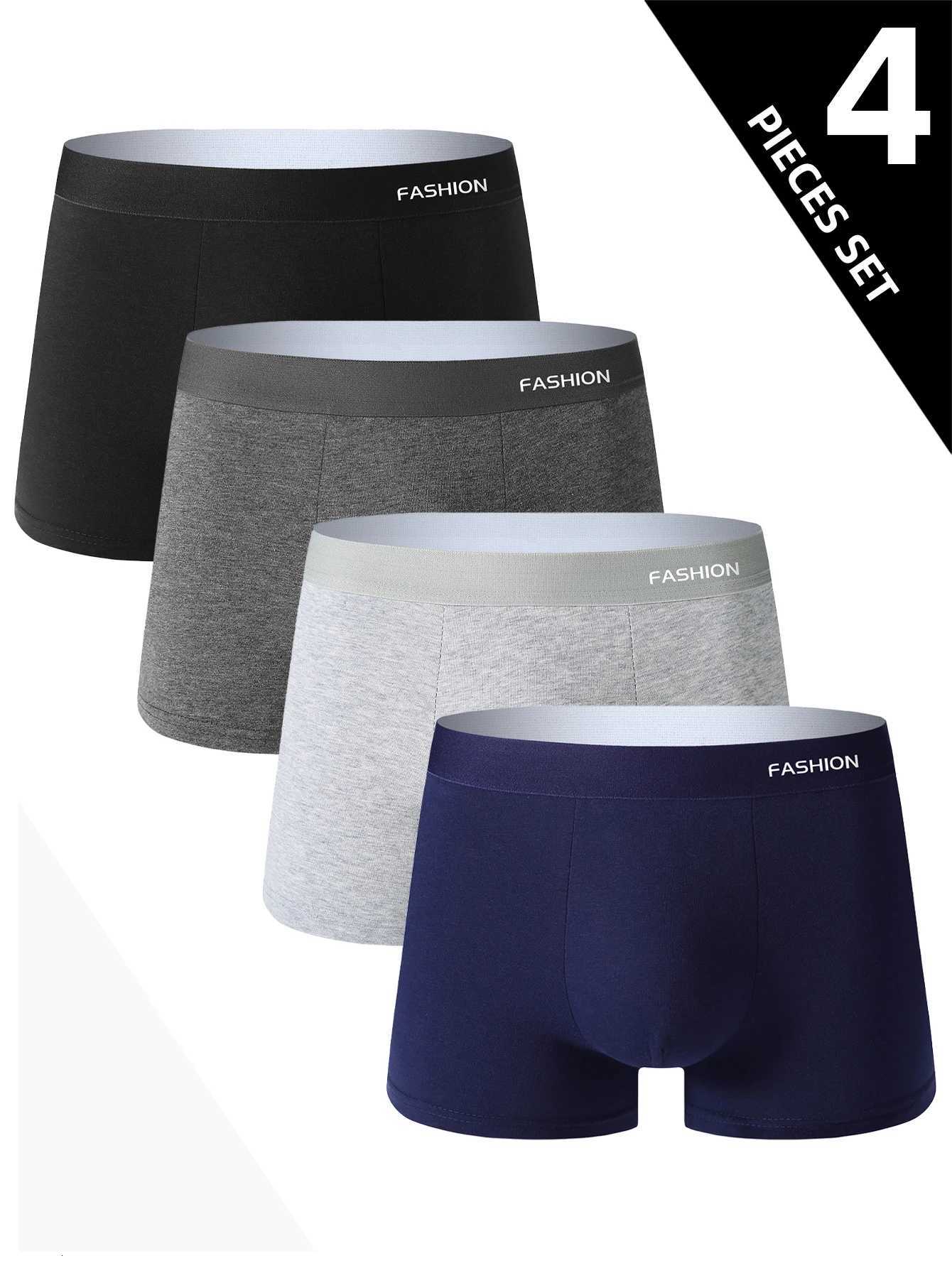 4 pieces mens underwear soft and fashionable personality solid color boxer mens briefs sports breathable boxer briefsT251211