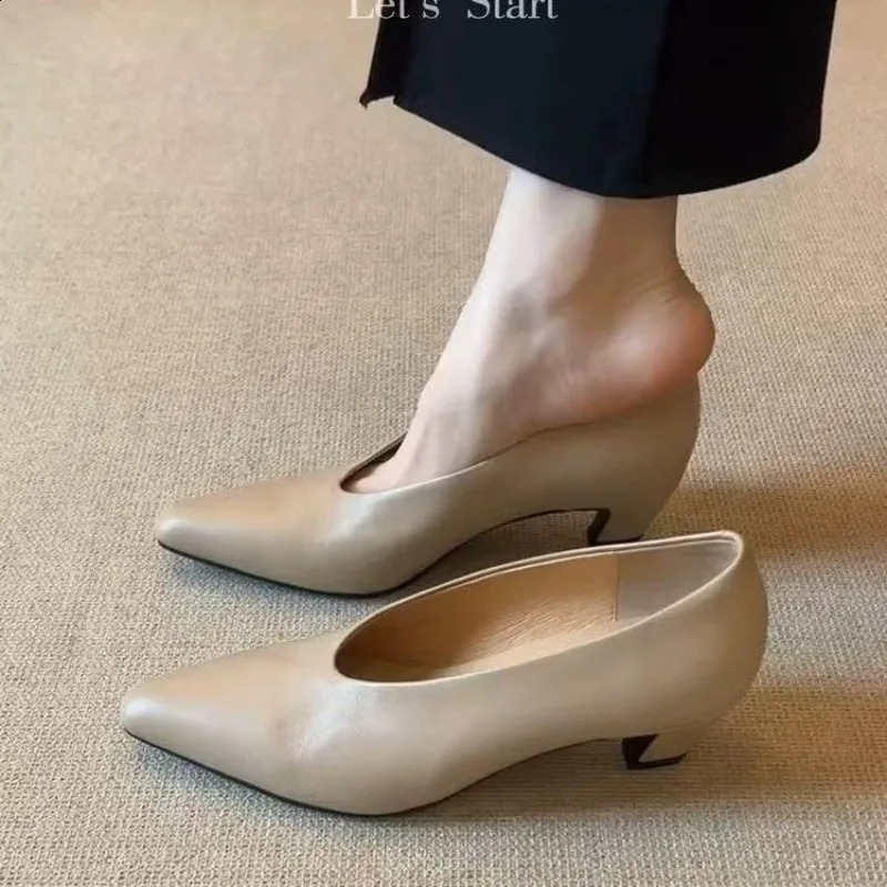 Style Pointed Toe Women Sandals High Heels Shoes Woman Slippers Slingback Trend Dress Shallow Loafers Summer Elegant Pumps 251209