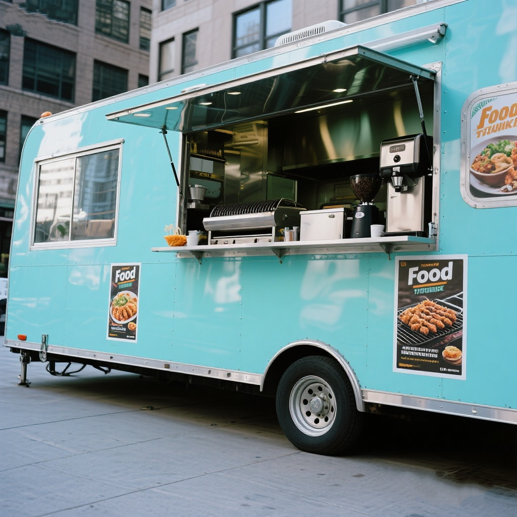 Vending Trailer Mobile Kitchen Food Truck Electric Hot Dog Cart Concession Food Van Mobile Restaurant Outdoor BBQ-image-1088029012