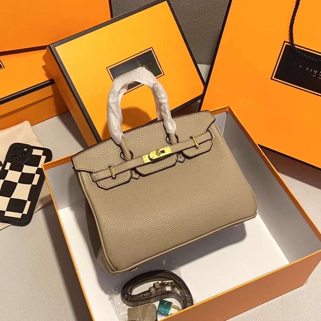 2025 New Women's Handbag Lychee Pattern Fashion Leather Designer Multi functional Commuter Large Capacity Bag Crossbody Bag