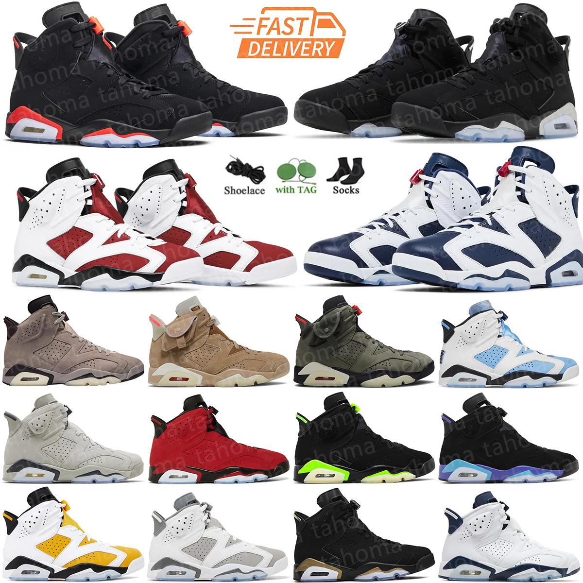 Mens Basketball Shoes 6 6s Toro Bravo Cool Grey UNC Georgetown Midnight Navy Red Oreo University Blue British Khaki Yellow Aqua Ochre Sneakers