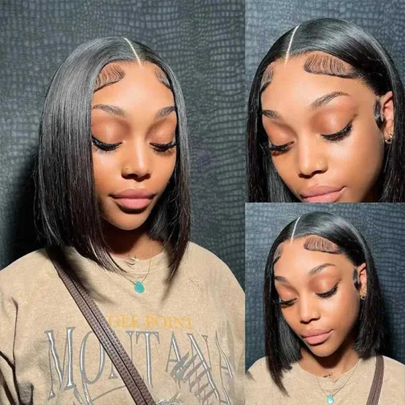 10 Inch Straight Bob Wig Human Hair 13x4 HD Lace Front Wigs Human Hair Pre Plucked Lace Frontal Wigs 5X5 Glueless Short Bob Wigs M251211-image-1088061989