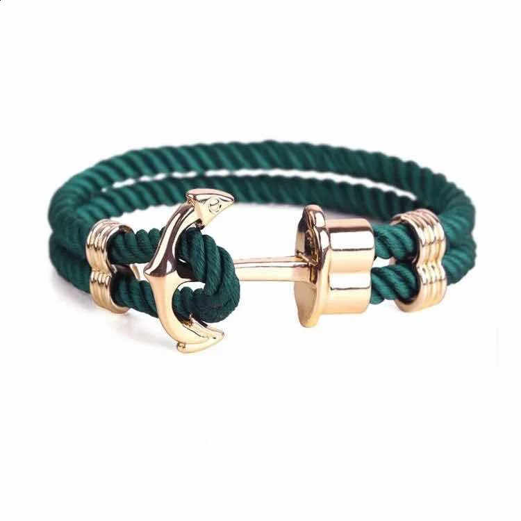 Punk High Quality Woven Twisted Bracelet Men and Women Hip Hop Boat Anchor Simple Jewelry Gift Couple 251209