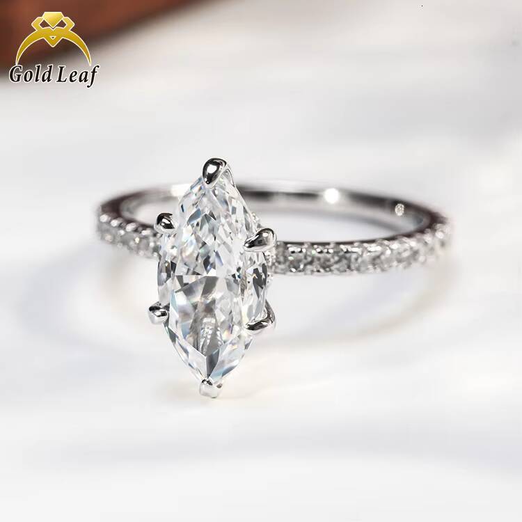 Goldleaf Wholesale Classic Style 925 Sterling Silver Wedding Engagement Ring Hot Sale Womens Fine Jewelry Gold Plated CZ Stones