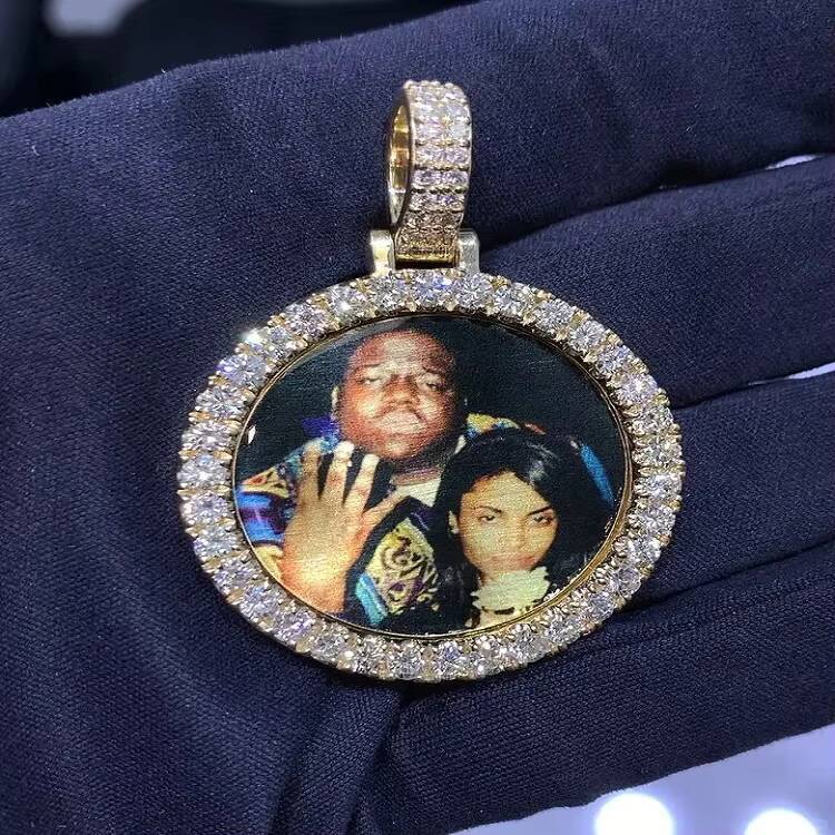 Memory Medallion Picture Necklace Hip Hop Jewelry 925 Sterling Silver Moissanite Iced Out Custom Photo Pendant for Men Women