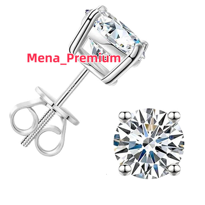 Wholesale 3mm 4mm 5mm 6mm 7mm Lab Grown Diamond Moissanite Women S925 Silver Stud Earrings