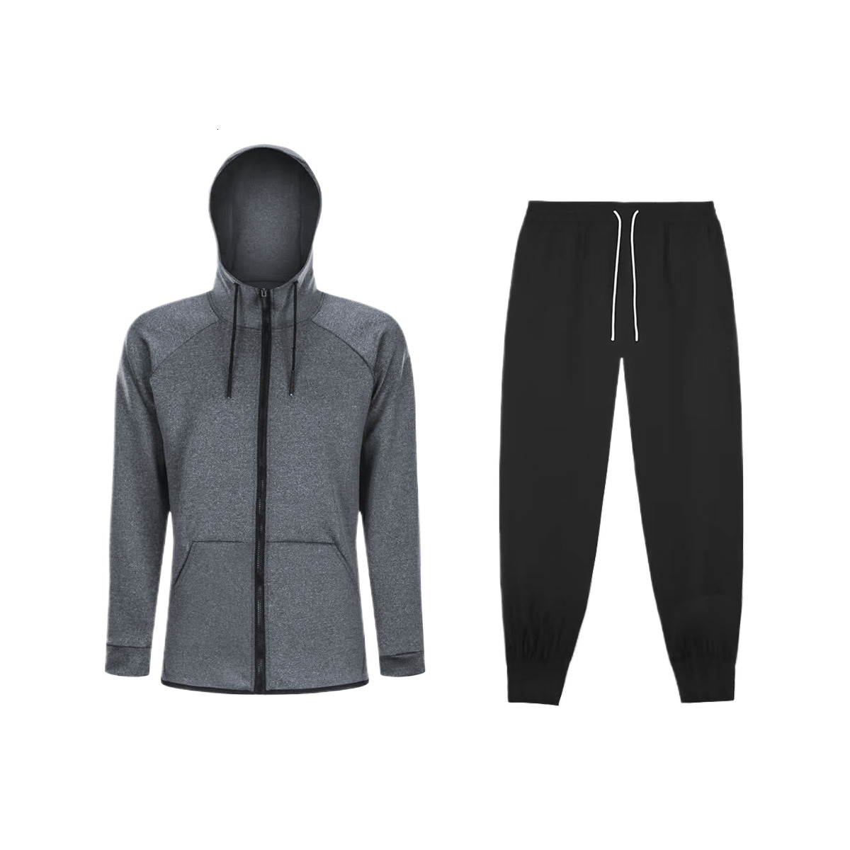 Men's New Solid Color jacket men Zipper Hooded Jacket and Sports Pants Two-Piece Set designer jacket free shipping