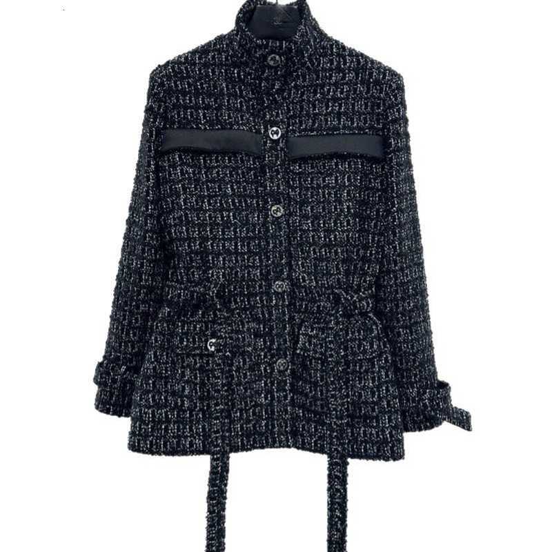 Women's Wool & Blends designer brand 25 Autumn Winter New High-end Simple Casual Versatile Woven Belt Dress Coat Z16I