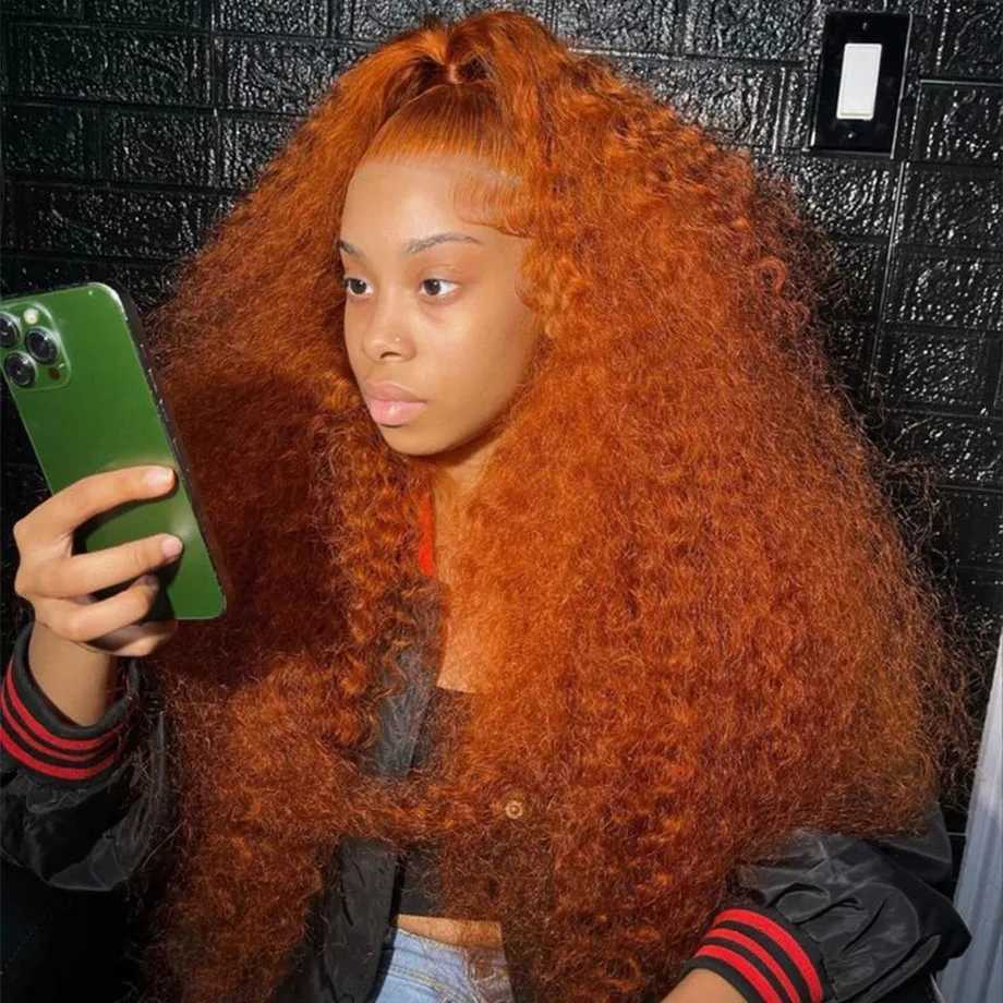 Orange Ginger Lace Front Wig Human Hair 30 40 44 Inch Deep Wave Pre Plucked Curly Wigs 13x4 13x6 Hd Lace Frontal Wig For Women M251211-image-1088062454