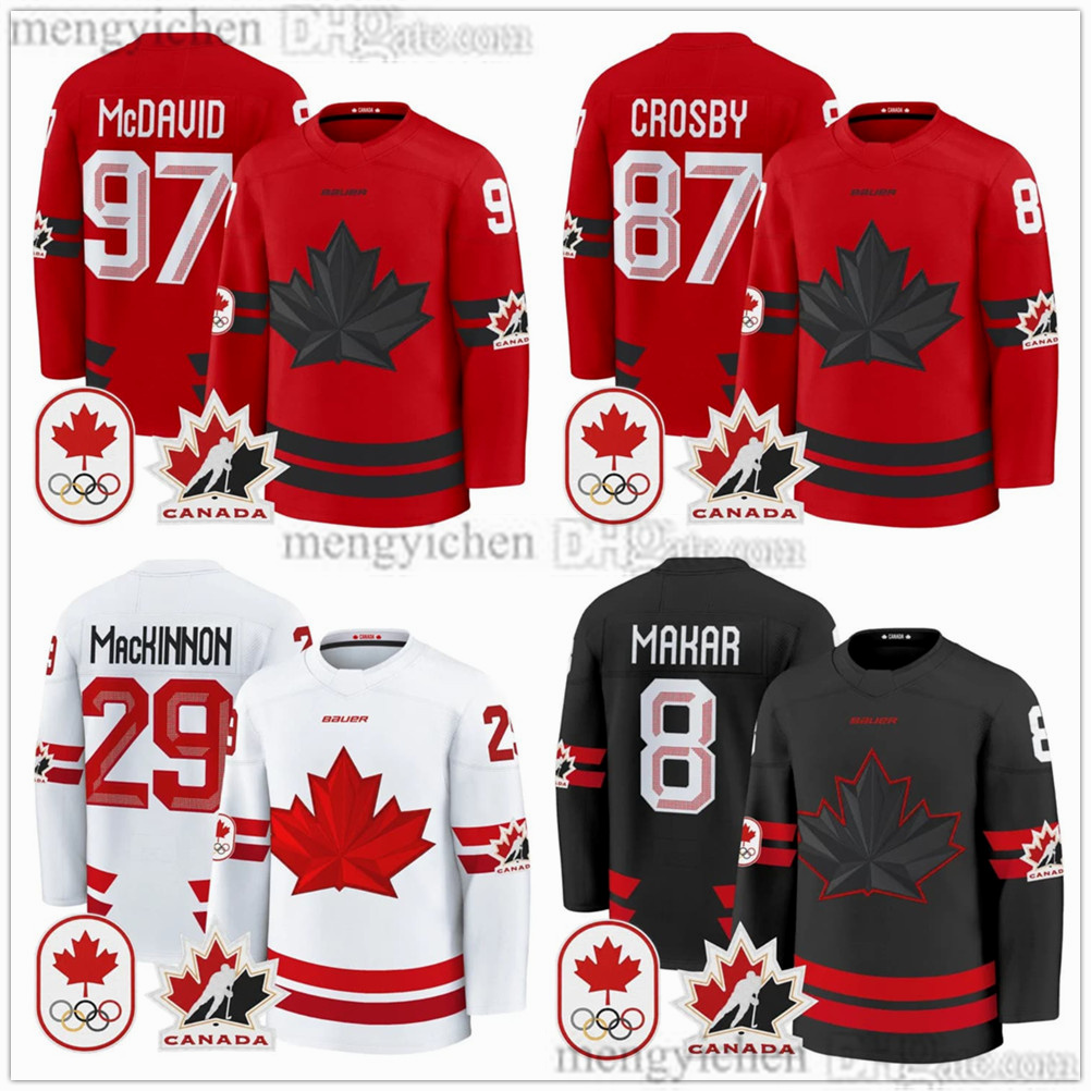 Men 2026 Winter Olympices Hockey Jerseys Canada Team 97 McDavid 29 Nathan MacKinnon 87 Sidney Crosby 21 Brayden Point 8 Cale Makar 13 Reinhart Milan