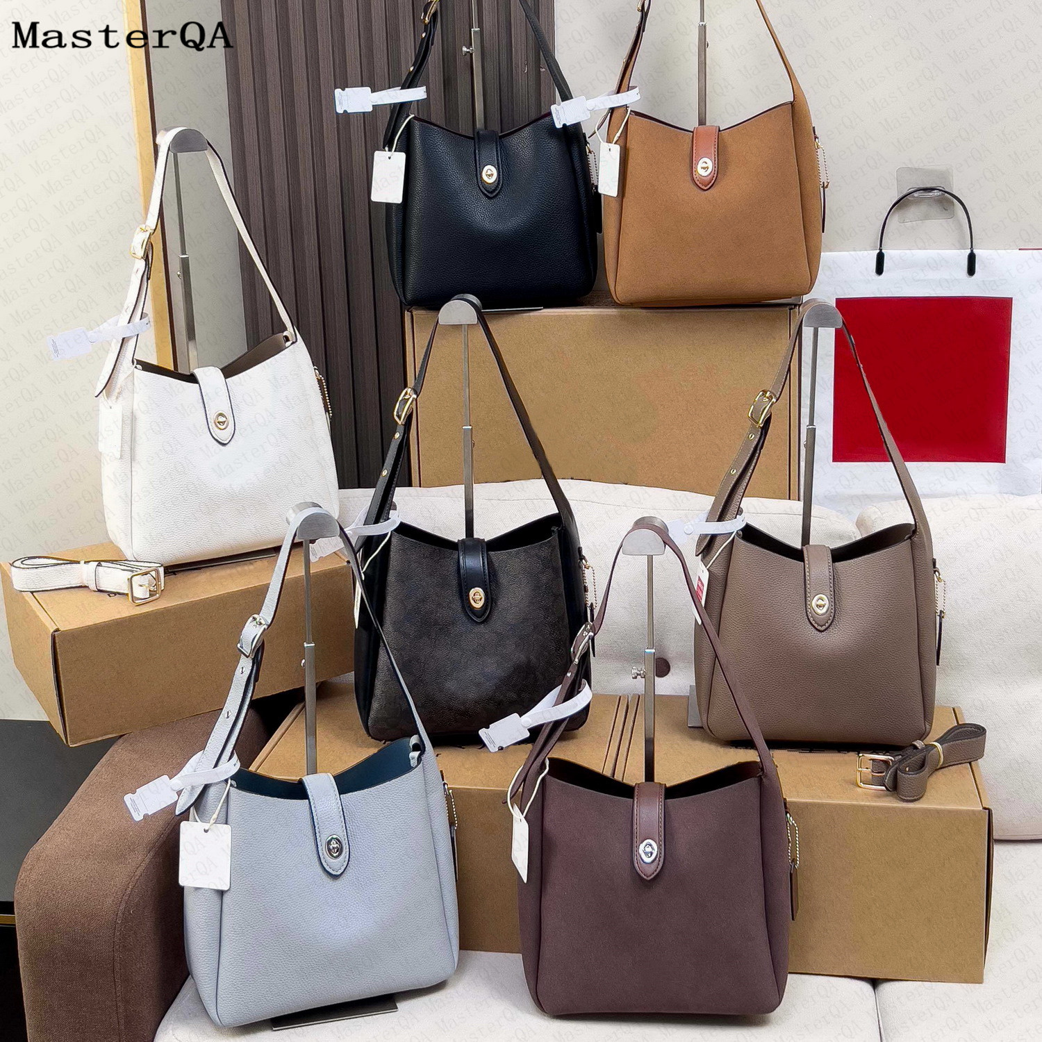 Hadley Shoulder Bag Convertible Crossbody Turn Lock Sac Main Bucket Totes Designer Women Handbag Suede Black Genuine Leather Willow Purse Brooklyn U