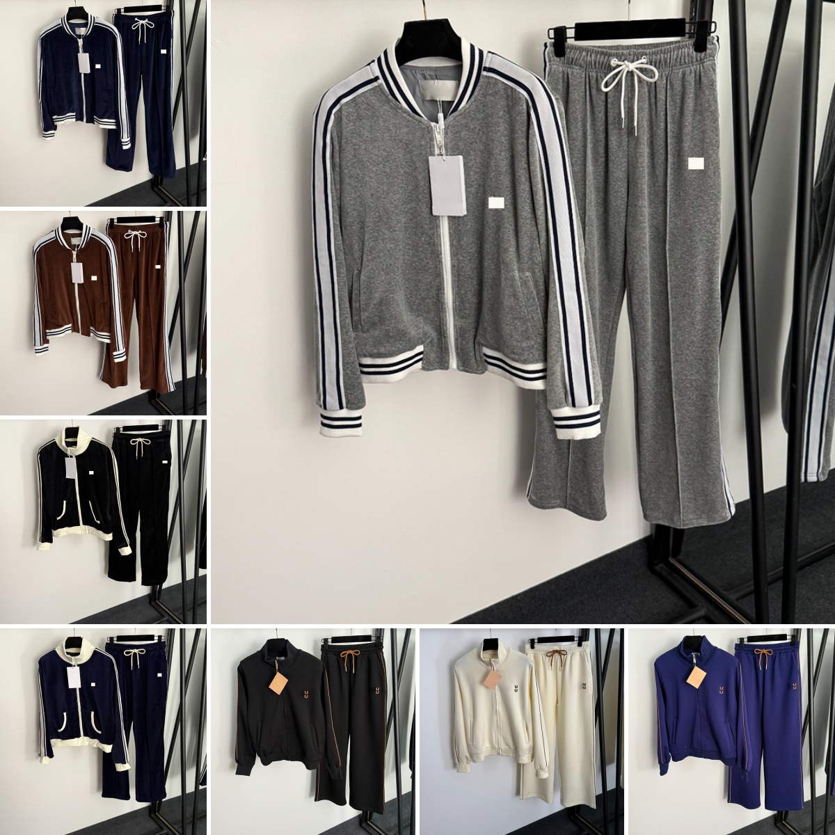 Luxury Velour Tracksuits Women Designer Jacket Pants Zipper Cardigan Coat Outfits Female Tech Fleece Outerwear Tracksuit