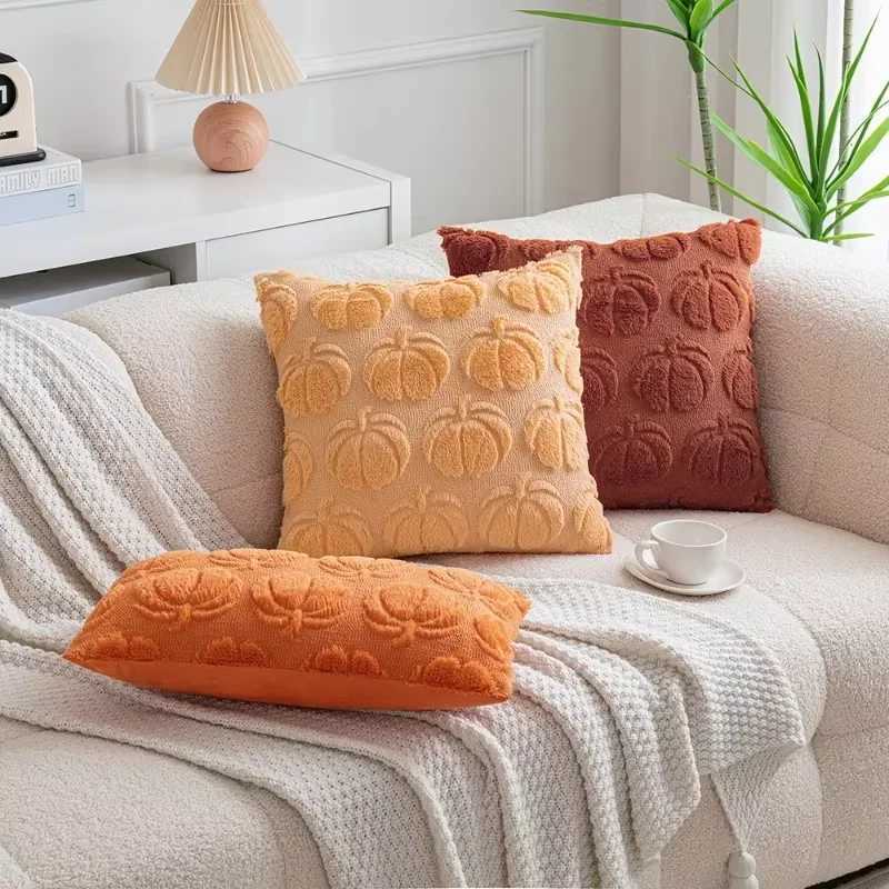 Pumpkin Fall low Covers Halloween Throw low Cover Couch Cushion Case Plush low Cushion Cover for Halloween Decoration H251211-image-1088029153
