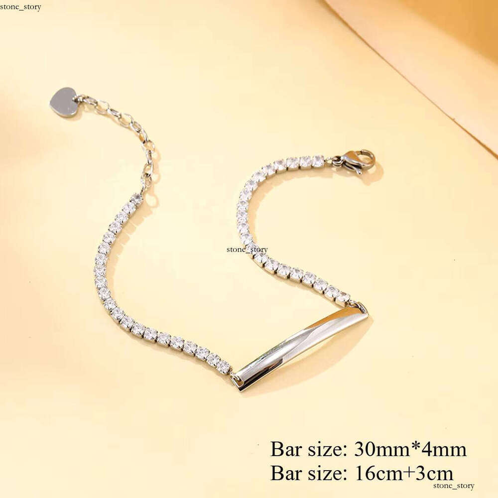 Sterling Silver Tennis Silver 18k Gold Plated Engraved Personalized Custom Id Girl fashion VVS Moissanite Chain Bracelet