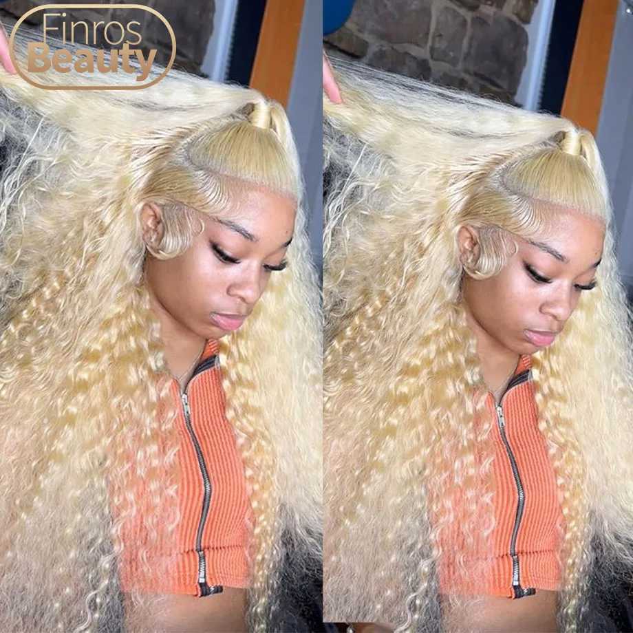 613 Hd Lace Frontal Wig 13x6 Human Hair Wigs Honey Blonde Wigs Curly Lace Front Wigs Human Hair 13x4 HD Deep Water Wave Lace Wig M251211-image-1088062603