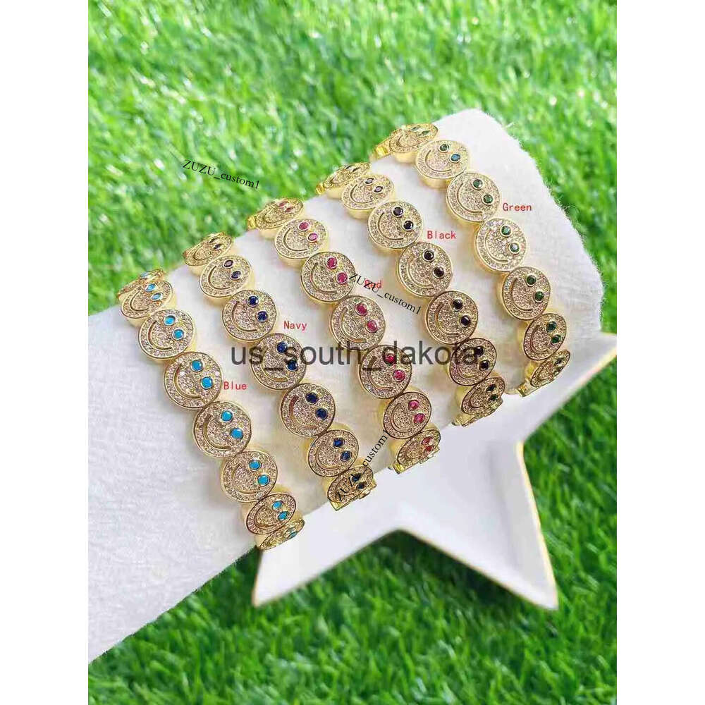 Chaîne 1 pièces plaqué or Simple smiley visage bracelet à breloques bracelet x0909
