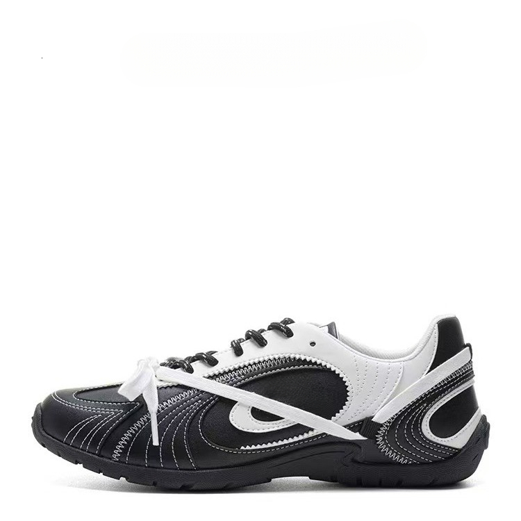 New black and white thin soled German style training shoes winter fashion luxurious shoes versatile and trendy couple shoes retro style designer cas