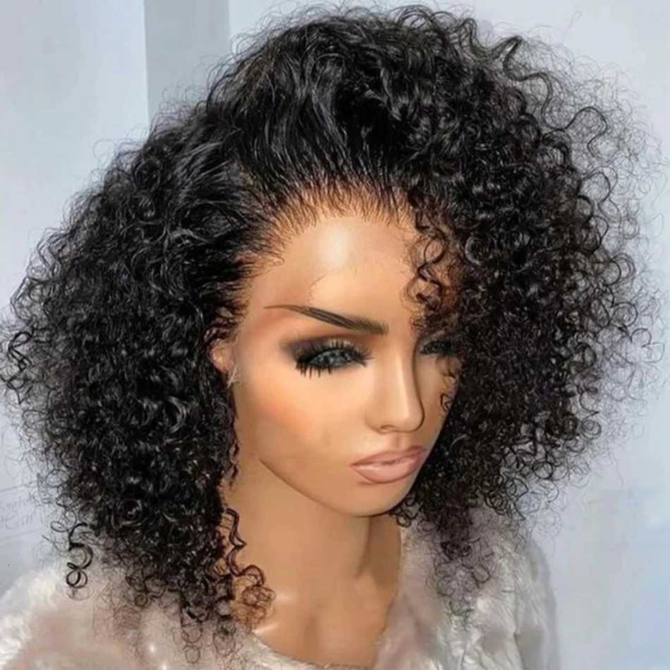 230 Curly Deep Wave 13x4 HD Lace Front Wigs Short Bob Wig 14 16 Inch Brazilian 100 Human Hair 4x4 Transparent Lace Frontal Wig M251211-image-1088062863
