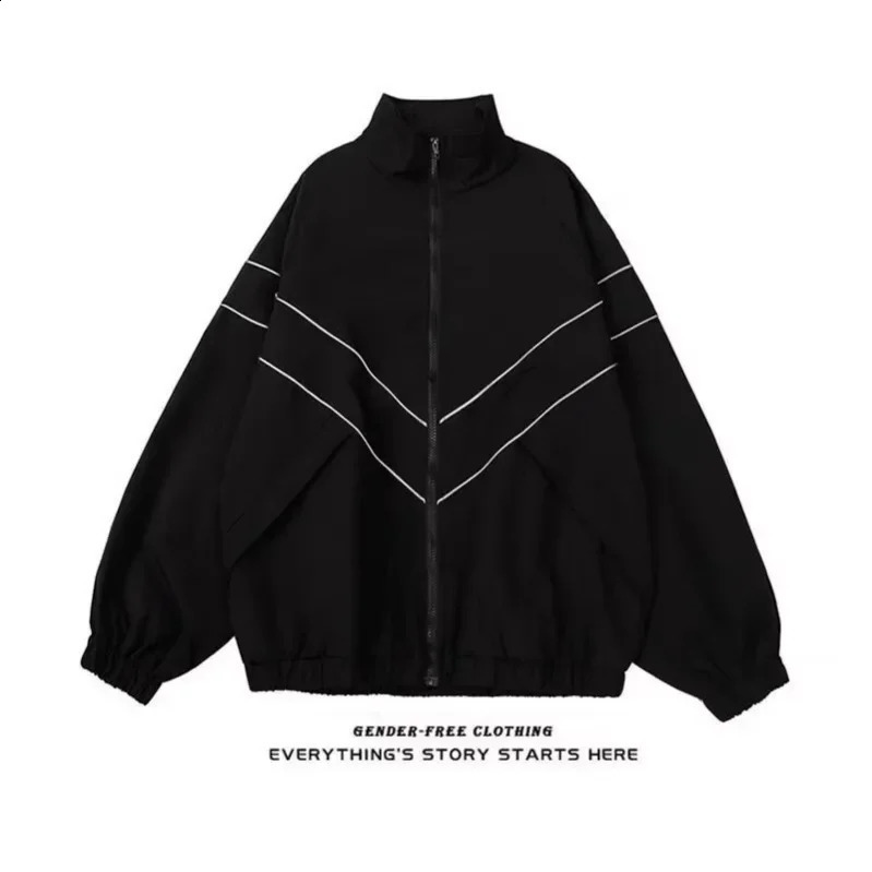 Casual Sporty Jacket Color Block American Retro Trend Loose Spring Autumn Baseball Coat for Men And Women 251209