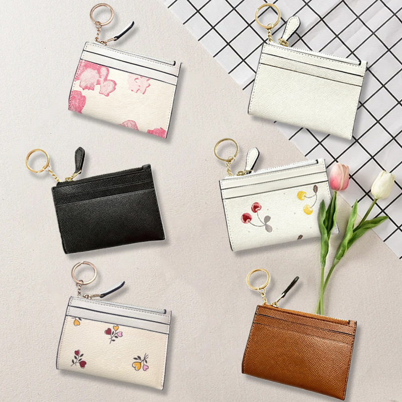 Designer Purse Mens Wallets Luxury Chain Mini Card Bag Fashion Bifold Leather Card Wallets Women Card Holders Wallet With Chain Wallet White Purse C