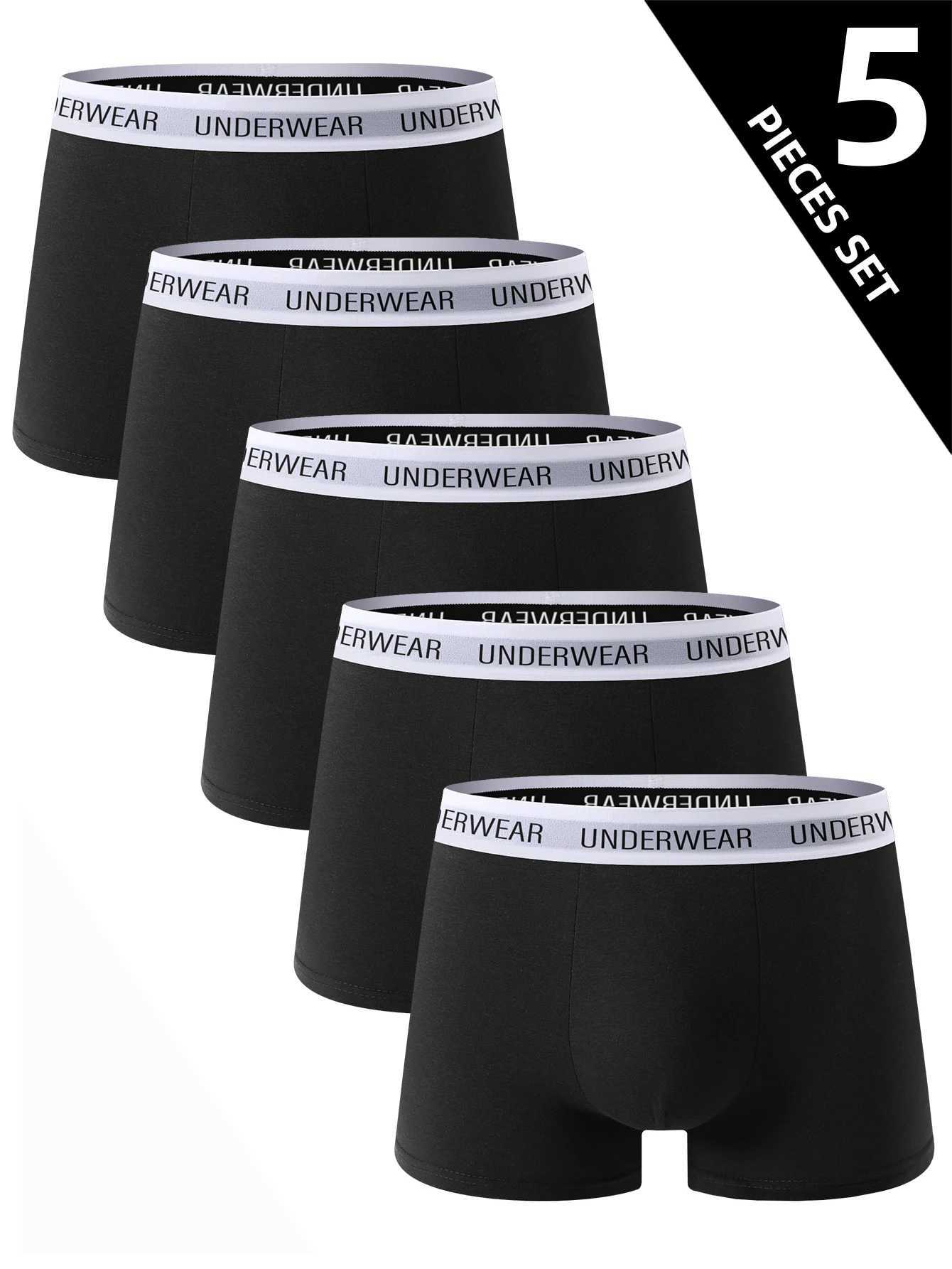 5 PCS Mens Boxer Shorts Comfortable Soft Breathable High-End Trendy Mens Underwear Casual Sports Fitness Mens Boxers BriefsT251211