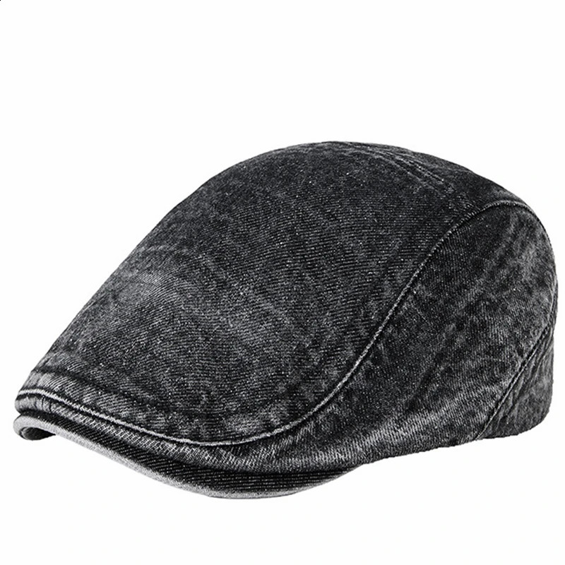 Vintage Gatsby Hat Women Washed Denim Cabbie Cap Lady Flat Ivy Men Summer Sun Hats Dad Casual sboy Caps 251203