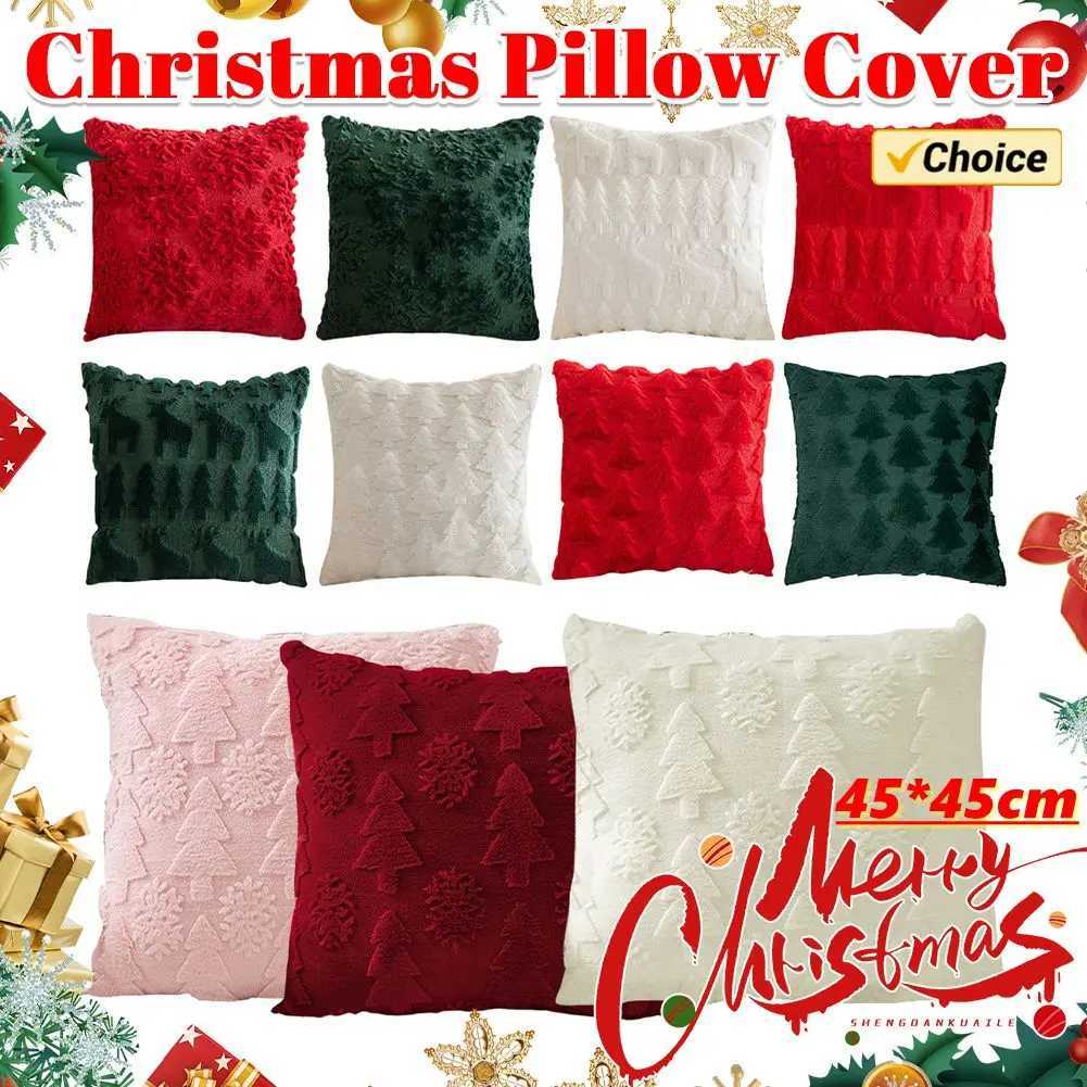 Christmas low Covers 45x45cm Christmas Decorative Soft Plush lowcase for Couch Sofa Holiday Festivals Winter He Decor H251211-image-1088028788