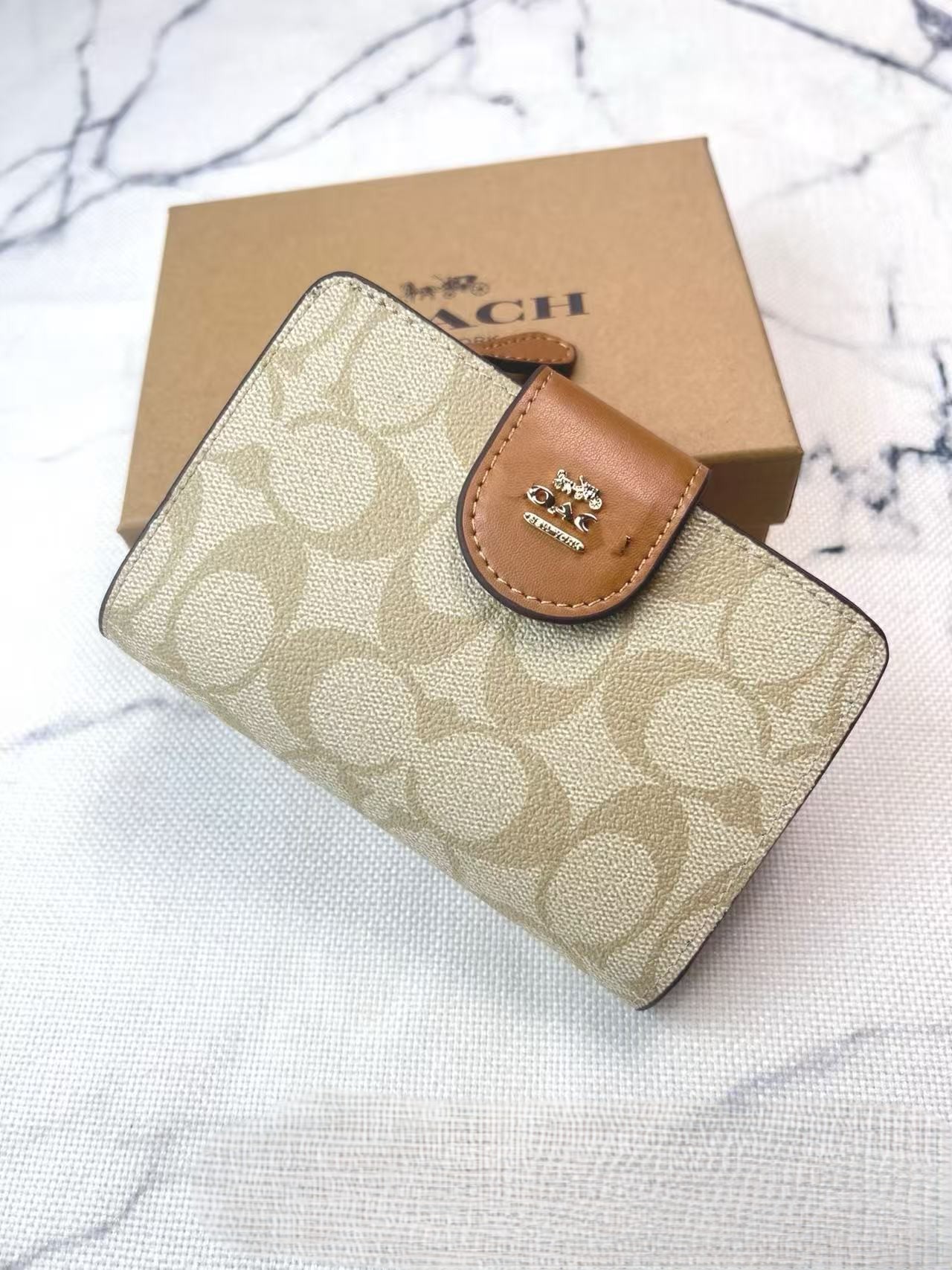 Coa Home's new women's mid to long length coin purse with fashionable printing, multi slot wallet, single zipper, multifunctional hand-hel