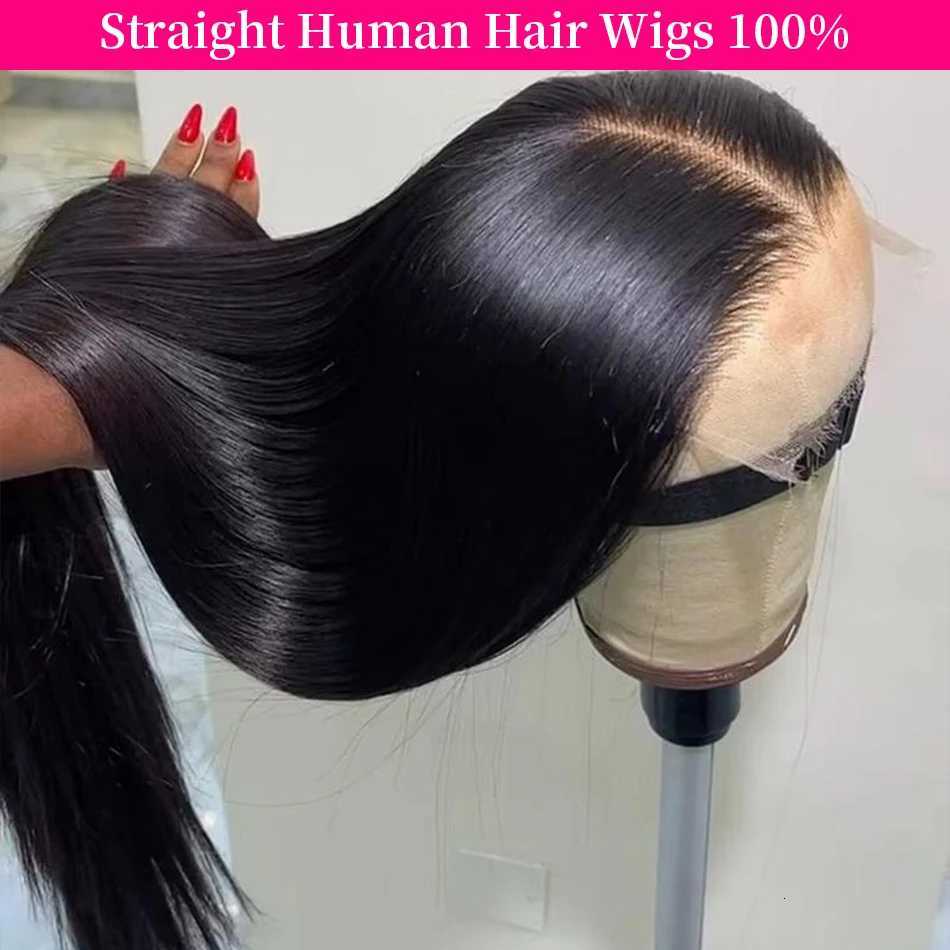 Straight Human Hair Wig Glueless 13X6 Hd Lace Frontal Wigs 40 Inch Lace Front Wigs Brazilian 250 Density Natural Color For Women M251211-image-1088061801