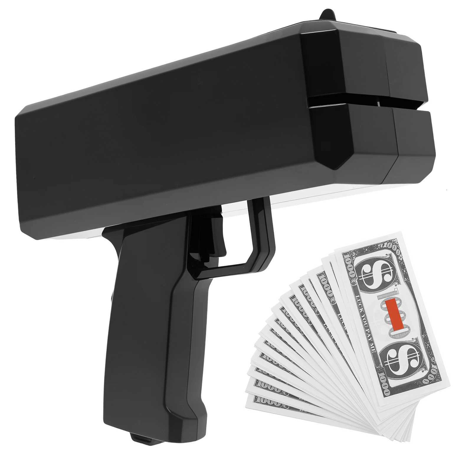 Handheld Shoot Money Gun Toys with 200 Props Fun Cash Raining Celebration Spray Tool Money Blower hine Wedding Birthday Party H251211-image-1088068642