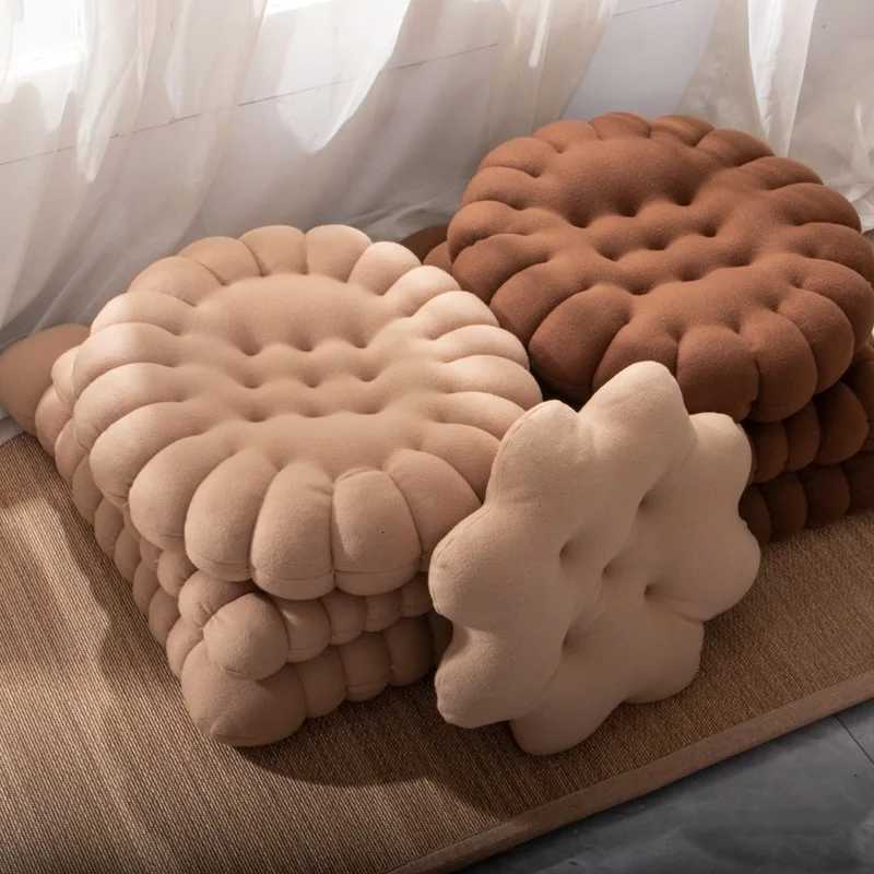 Sitting Biscuit Cushion Soft Shape Cushion Decorative low Sofa Chair Car Seat Pad Outdoor Cookie Tatami Back Cushion H251211-image-1088027232