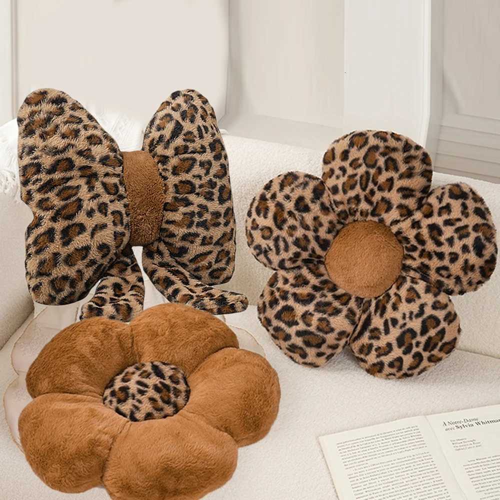 Bow Leopard Print sofa low rest Flower Cfortable Car Seat Decoration off soft cfortable seat waist soft low H251211-image-1088028282