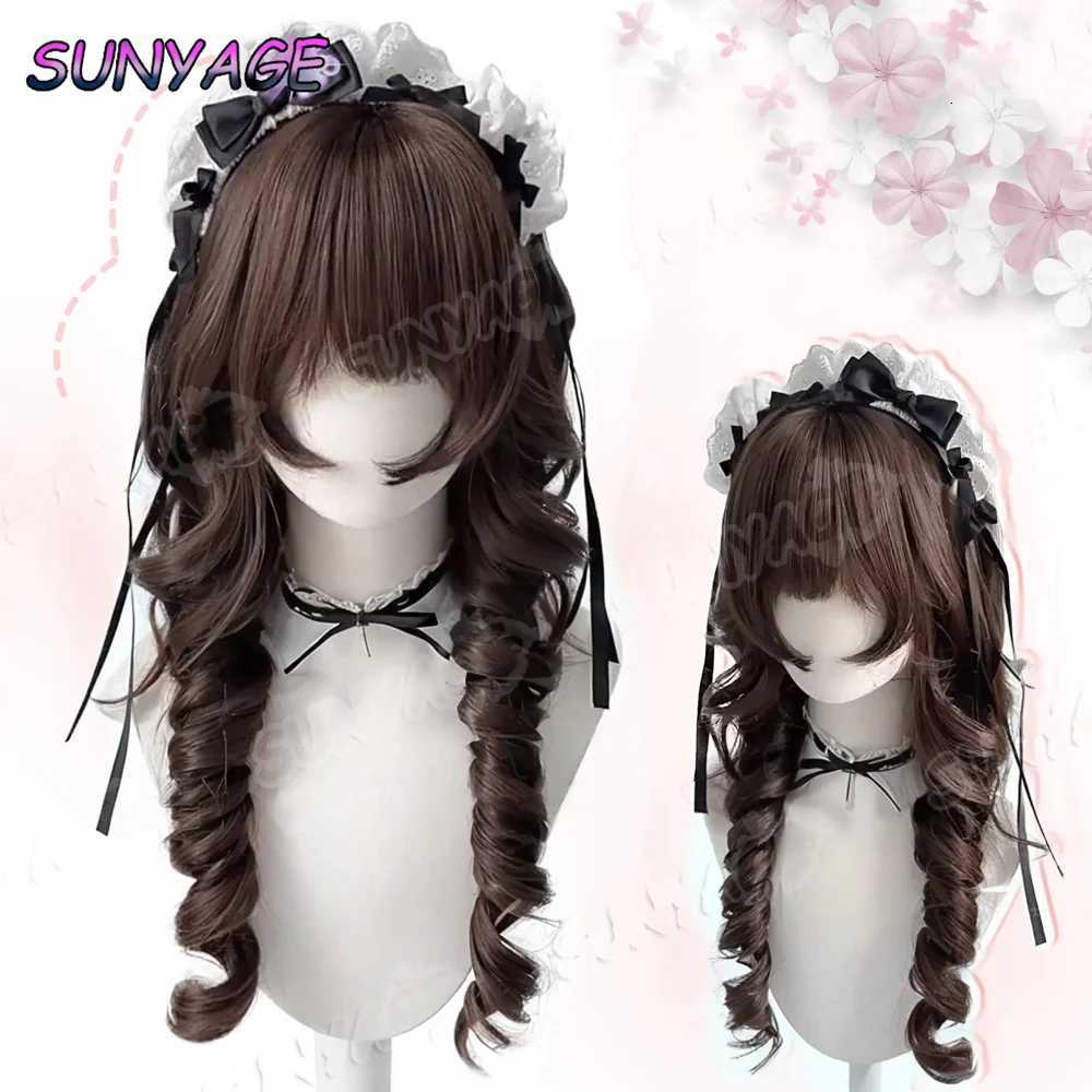 YAGE Jellyfish Roll Princess Head Short Horns Sweet Cute Lolita Wig Sideburns Double Ponytail Party Halloween synthetic Wig M251211-image-1088062466