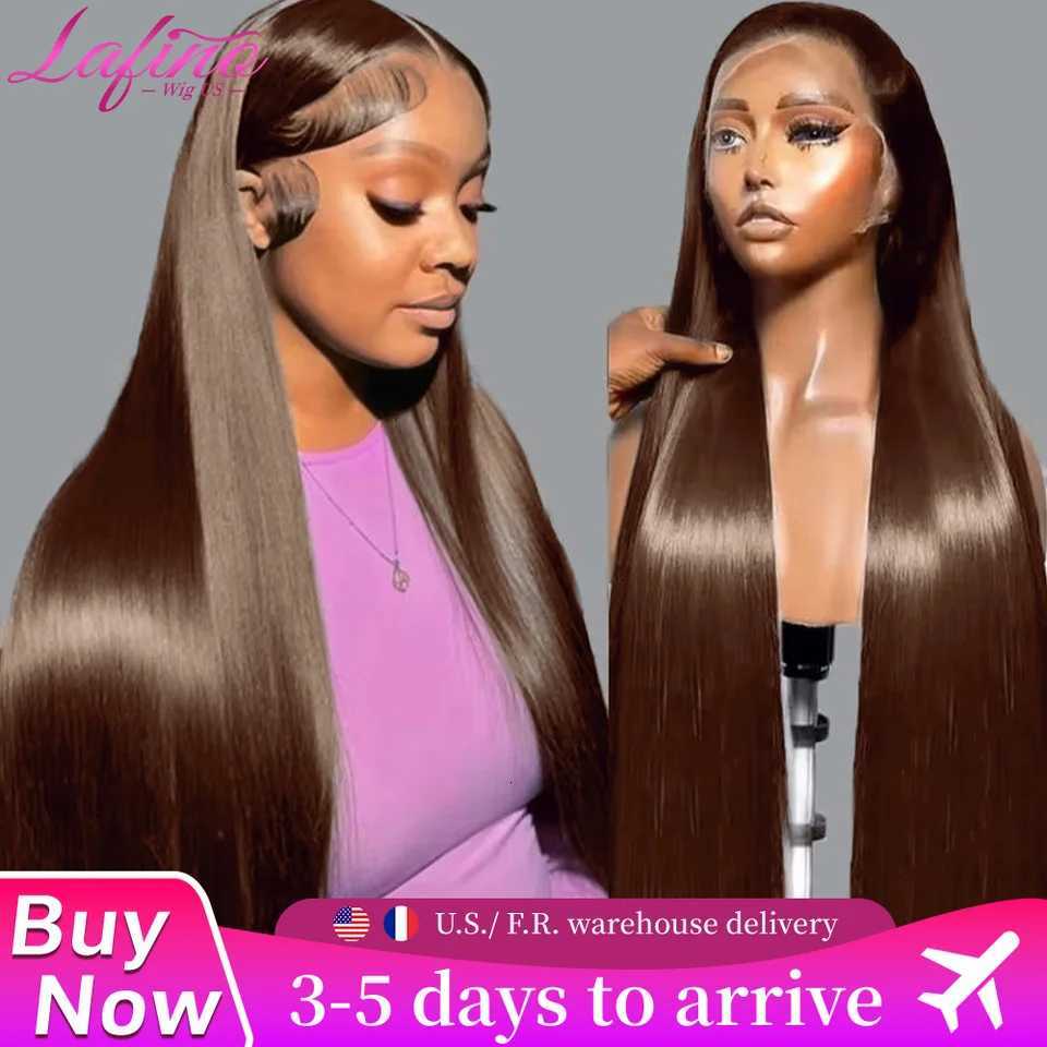 4 Chocolate Brown Straight Human Hair Wig 13x6 Hd Lace Human Hair Wig 13x4 Lace Front Wig 200 Density Brazilian Hair For Women M251211-image-1088070151