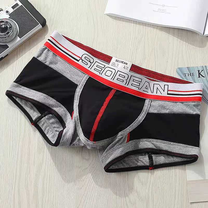 Mens Cotton Vintage Boxer Shorts Low-rise Underwear Patchwork Boxers 3 colorsT251211