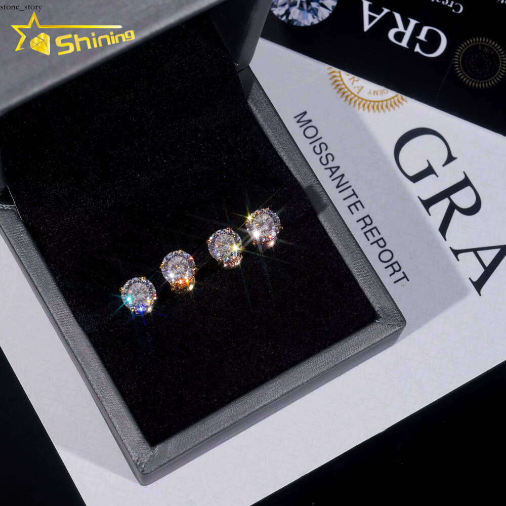 Low Price Fine Jewelry VVS Bird's Nest Cut Moissanite Stud for Women 925 Silver Round VVS Moissanite Earrings