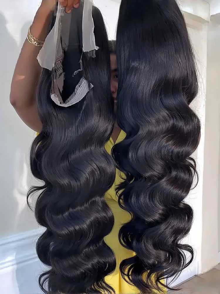 100 Human Hair 13x6 Body Wave Lace Frontal Wig HD 30 40 Inch 13x4 Lace Front Wigs Water Loose Waves Black Brazilian Pre Plucked M251211-image-1088062428