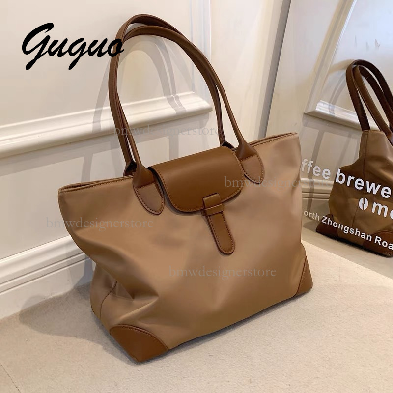 Guguo Designer Luxury Women's Nylon Bag Large Capacity New Commuter Shoulder Bag Fashion Splicing Shopping Bag Student Leisure Bag Versatile Fa