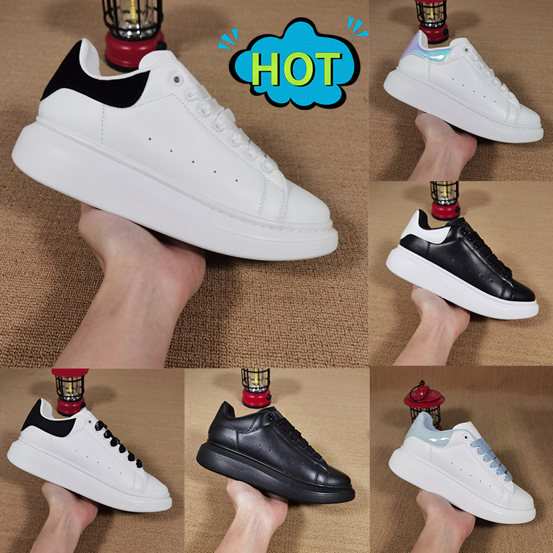 Chaussures de créateurs Baskets surdimensionnées blanches Chaussures décontractées Hommes femmes Plate-forme en cuir de veau à lacets en cuir mqu