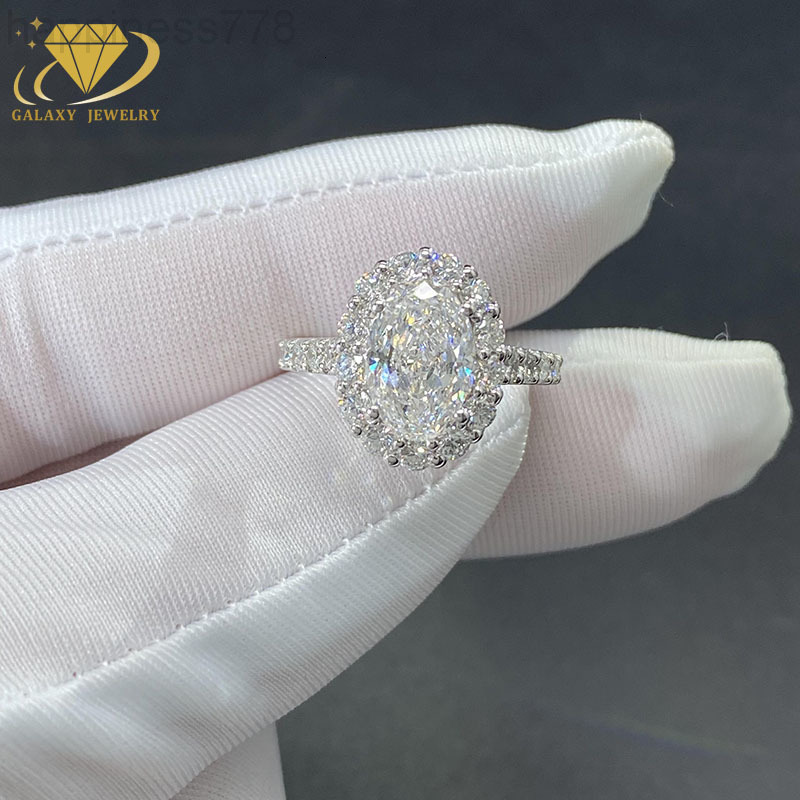 Luxury Jewelry Custom White Gold Oval Cut Lab Grown Diamond Ring Little Stone Band Lab Created Diamond For Women