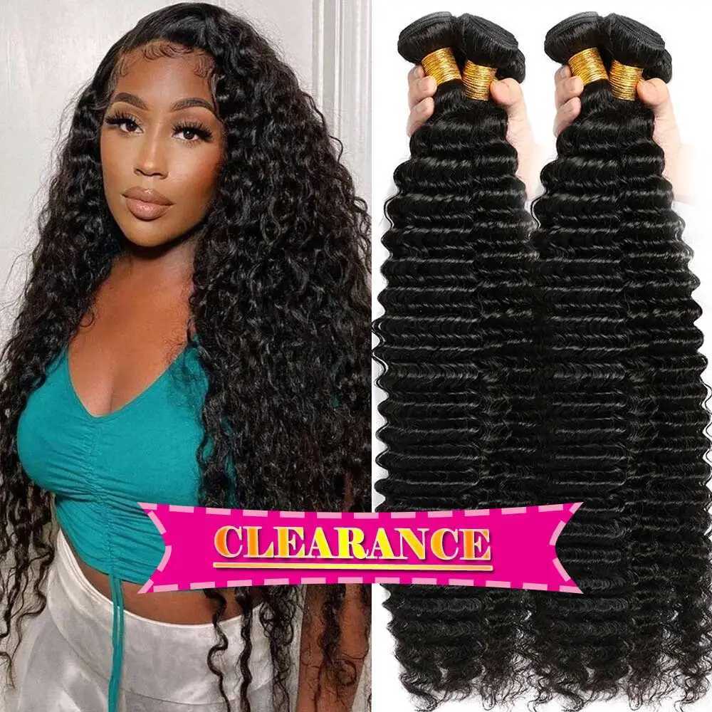 Brazilian Virgin Deep Wave Bundles 100 Unprocessed Deep Curly Human Hair 1 3 4Bundles Grade Deep Wave Human Hair Natural Color M251211-image-1088070224