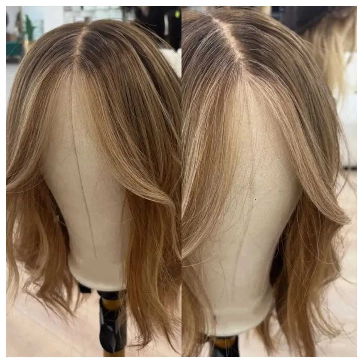 Women Brown Wig Short Wigs With Highlight Daily Wigs Short Loose Wave Wig Cosplay Wig Brown Wavy Synthetic Wig for Women M251211-image-1088062040