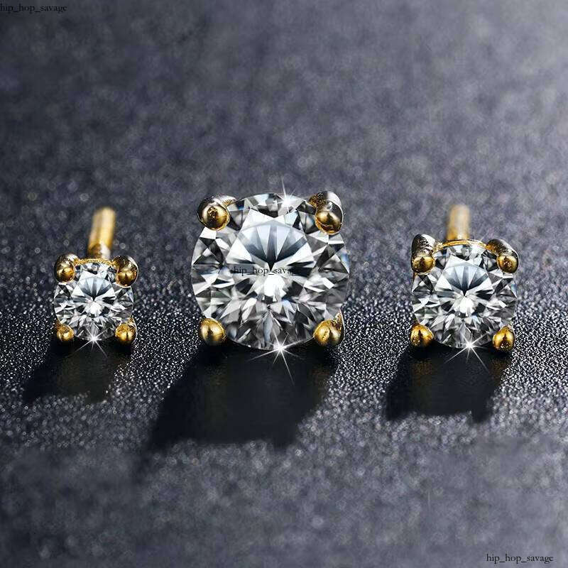 GRA Certified White Carbonite VVS Moissanite Men's Earrings 925 Sterling Silver 18K Gold Plated 0.5 1 CT Women's Wedding Jewelry